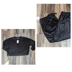 Love, Fire Black Fleece Matching Set, 3X